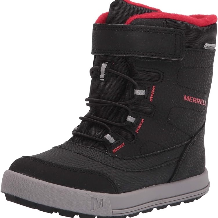 Kids Merrell Unisex-Snow Storm Waterproof Black/Red/Grey.